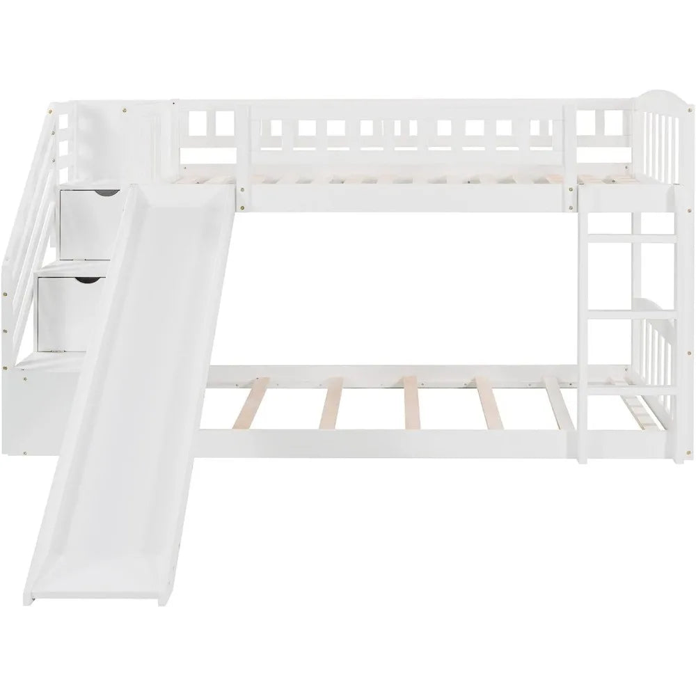 Bunk Beds with Slide Twin Over Twin Low Bunk Bed Frame