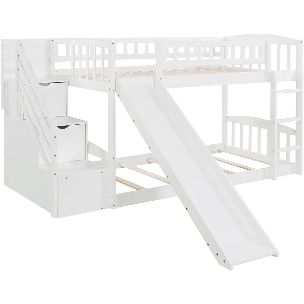 Bunk Beds with Slide Twin Over Twin Low Bunk Bed Frame